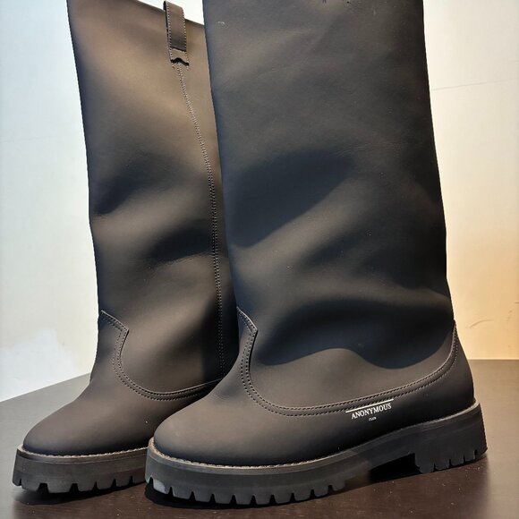 Anonymous Club Tall Rubberized Boots – Black (EU 42 / US 9) - Picture 2 of 6